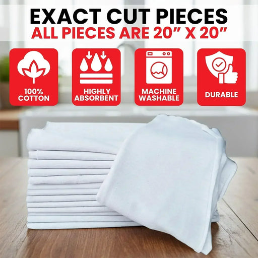 New White Knit T-Shirt Cleaning Rags - Infographics - Wiping Hub