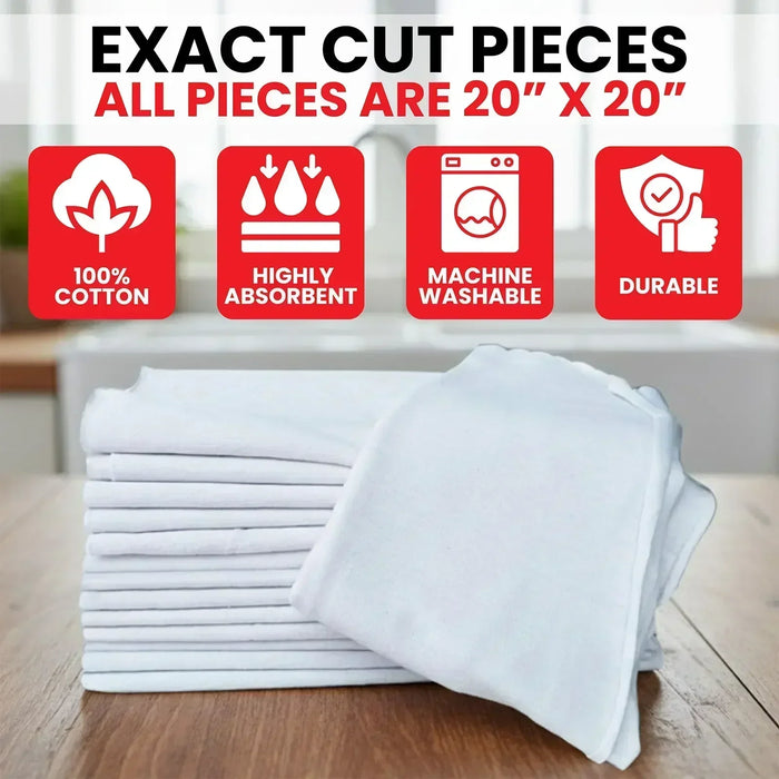 New White Knit T-Shirt Cleaning Rags - Infographics - Wiping Hub