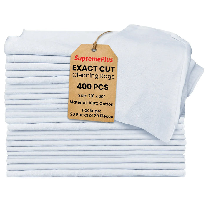 New white knit t-shirt Exact cut rags 400 pieces pack