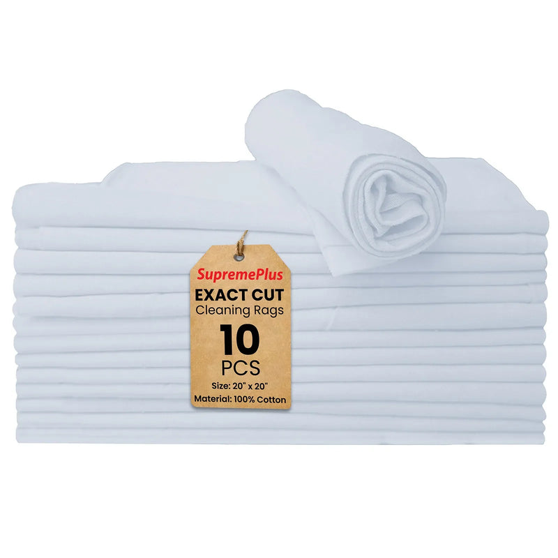 New white knit t-shirt Exact cut rags 10 pieces pack