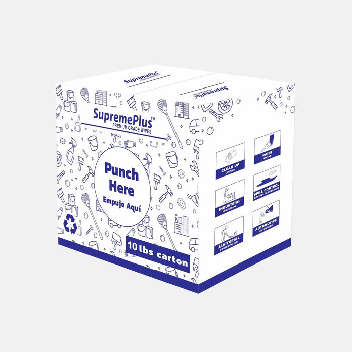 New White Terry Towel Cleaning Rags – 720 lbs. Pallet - 72 x 10 lbs. Boxes - Wiping Hub