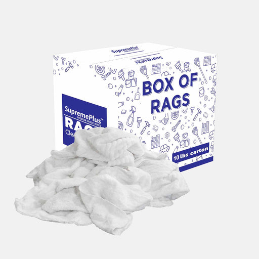 New White Terry Towel Cleaning Rags – 10 lbs Box – Wiping Hub