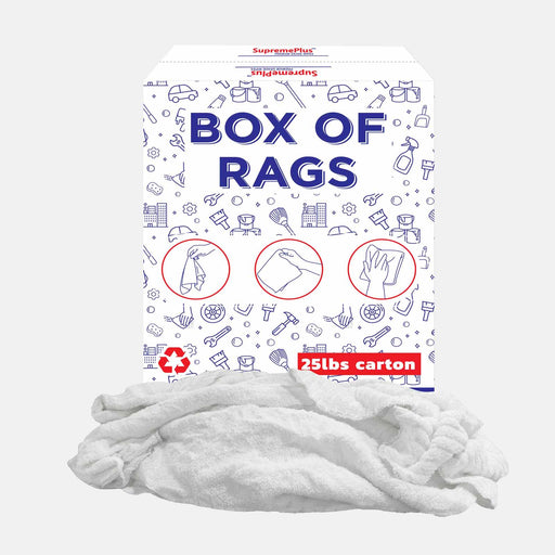 New White Terry Towel Cleaning Rags – 25 lbs Box – Wiping Hub