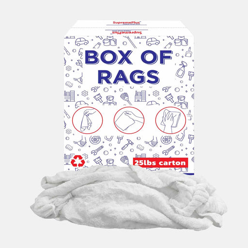 New White Terry Towel Cleaning Rags – 25 lbs. Box - Wiping Hub