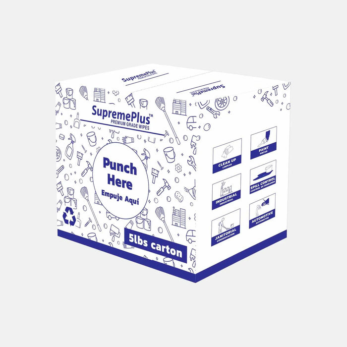 New White Terry Towel Cleaning Rags – 600 lbs. Pallet - 120 x 5 lbs. Boxes - Wiping Hub