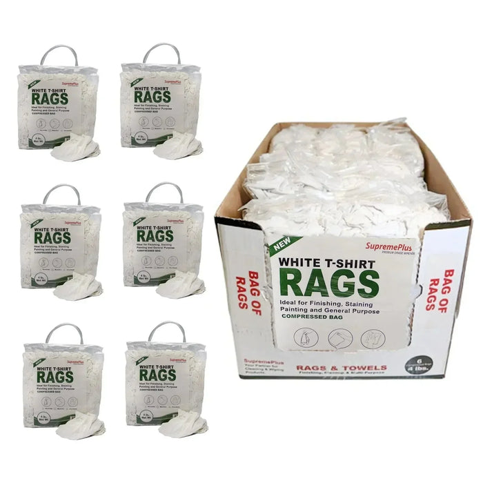 New Premium White Washed T-Shirt Rags - Wiping Hub