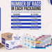 Infographic showing the number of white washed T-shirt material rags by Wiping Hub for cleaning and wiping purposes.