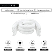 Oil-Only Sorbent Poly Socks - 3" x 48" - 40/Case - Wiping Hub