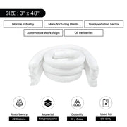 Oil-Only Sorbent Poly Socks - 3" x 48" - 12/Case - Wiping Hub