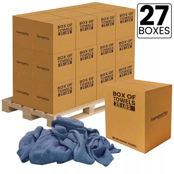 New Blue Huck Towels - Bulk Buy