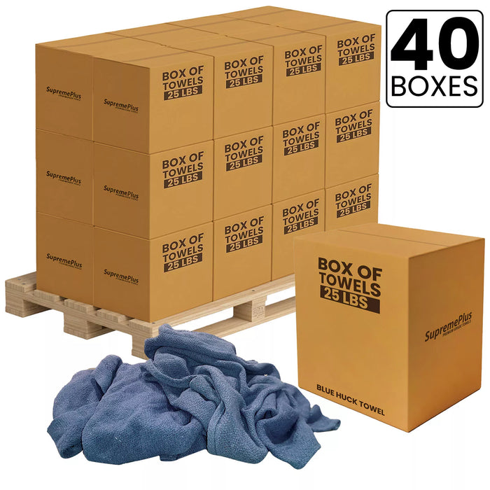 New Blue Huck Towels - Bulk Buy