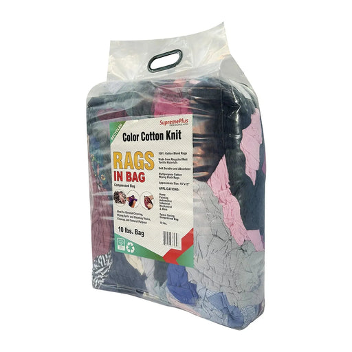 Recycled Color Knit T-Shirt Rags - 10 lbs. Bag - Wiping Hub