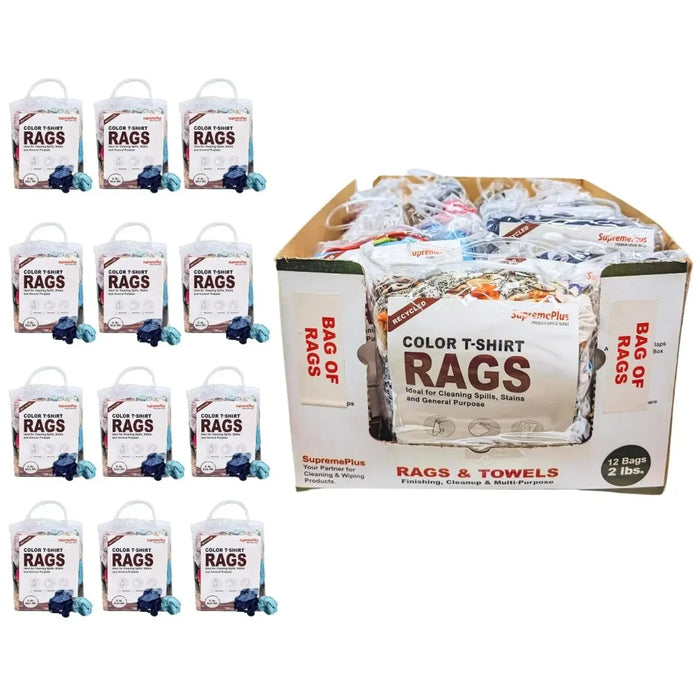Recycled Color Knit T-Shirt Material Cleaning Rags - Bulk Buy - Wiping Hub