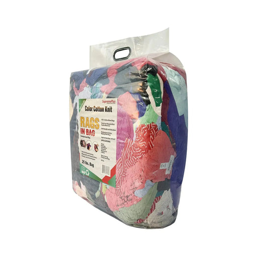 Recycled Color Knit T-Shirt Rags - 25 lbs. Bag - Wiping Hub