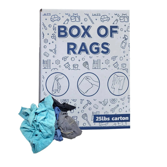 Recycled Color Knit T-Shirt Rags - 25 lbs. Box - Wiping Hub