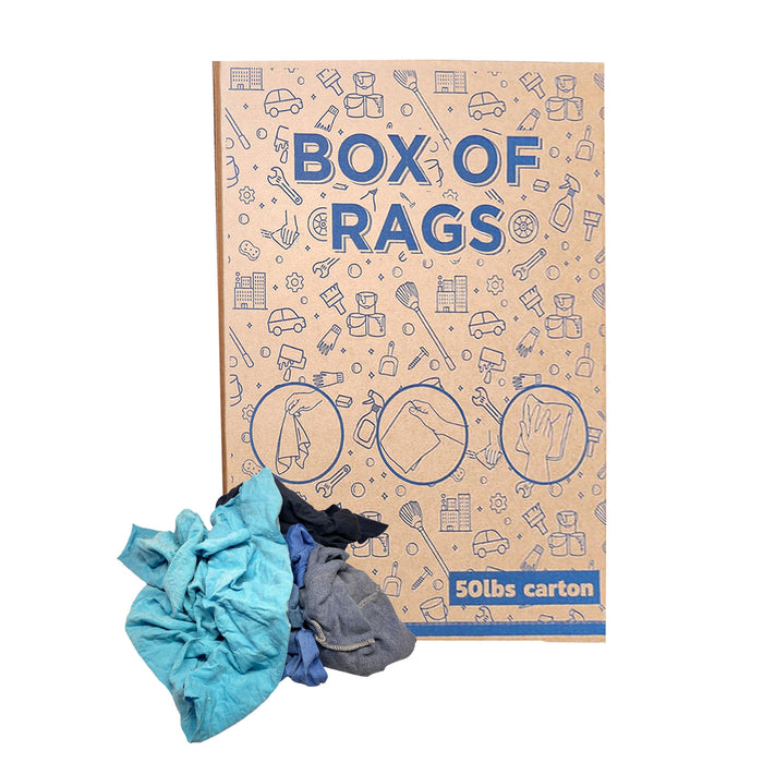 Recycled Color Knit T-Shirt Rags - 50 lbs. Box - Wiping Hub