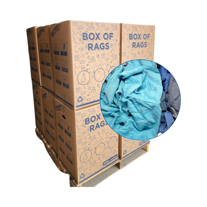 Recycled Color Knit T-Shirt Rags - 600 lbs. Pallet -  12 x 50 lbs. Box - Wiping Hub