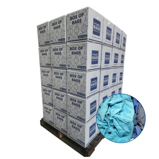 Recycled Color Knit T-Shirt Rags - 720 lbs. Pallet -  72 x 10 lbs. Box - Wiping Hub