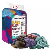 Recycled color knit T-shirt cleaning rags from Wiping Hub, 5 lbs, versatile wiping cloths for cleaning and surface polishing.