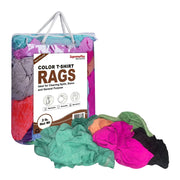 Recycled Color Knit T-Shirt Cleaning Rags - 2 lbs. Bag - Pack of 12 - Wiping Hub