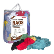 Recycled Color Knit T-Shirt Cleaning Rags - 4 lbs. Bag - Pack of 6 - Wiping Hub