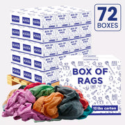 Recycled color knit T-shirt cleaning rags by Wiping Hub, 10lb pallet box, durable wiping cloths for industrial cleaning tasks.
