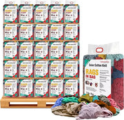 Recycled color knit wiping rags by Wiping Hub, 5 lbs bag of versatile cleaning cloths for industrial or household use.
