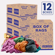 Recycled Color Knit T-Shirt Cleaning Rags - 600 lbs. Pallet - 12 x 50 lbs. Boxes - Wiping Hub