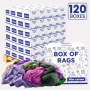 Recycled Color Knit T-Shirt Cleaning Rags - 600 lbs. Pallet - 120 x 5 lbs. Boxes - Wiping Hub