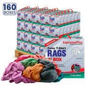 Recycled Color Knit T-Shirt Cleaning Rags - 800 lbs. Pallet - 160 x 5 lbs. Compressed Boxes - Wiping Hub