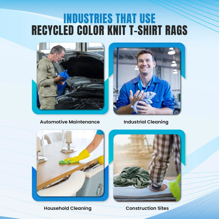 Recycled Color Knit T-Shirt Cleaning Rags - 600 lbs. Pallet - 12 x 50 lbs. Boxes - Wiping Hub