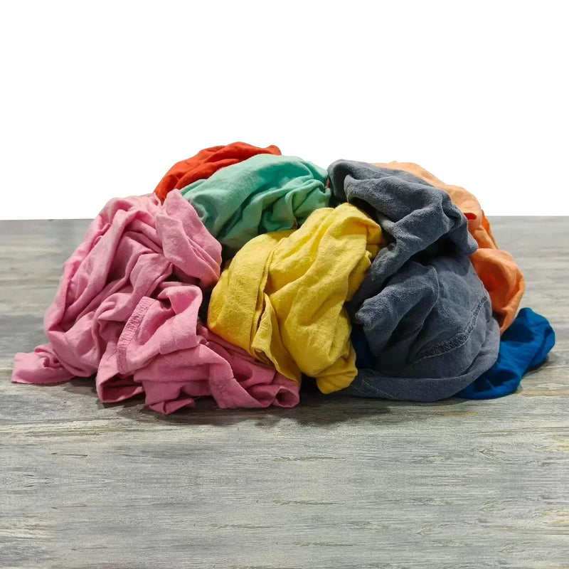 Recycled Color Knit T-Shirt Cleaning Rags - Wiping Hub