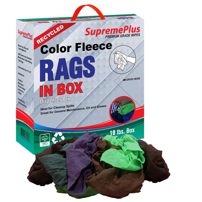 Recycled Color Sweatshirt Cleaning Rags 10 lbs. Compressed Box