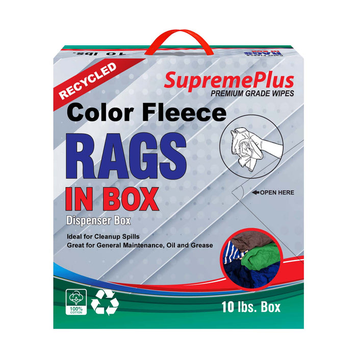 Recycled Color Sweatshirt Cleaning Rags 10 lbs. Compressed Box
