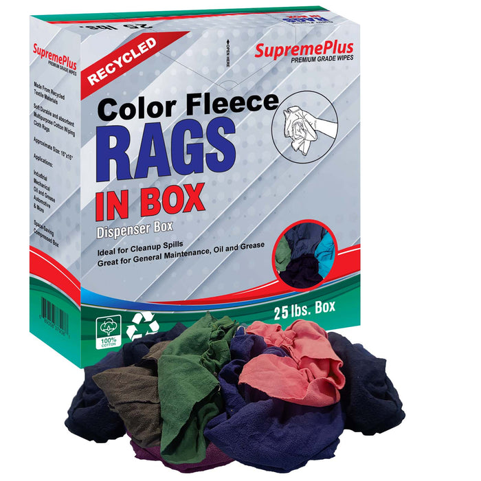 Recycled Color Sweatshirt Cleaning Rags 25 lbs. Compressed Box