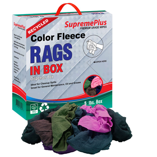 Recycled Color Sweatshirt Cleaning Rags 5 lbs. Compressed Box
