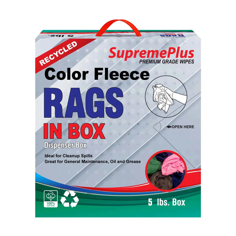 Recycled Color Sweatshirt Cleaning Rags 5 lbs. Compressed Box