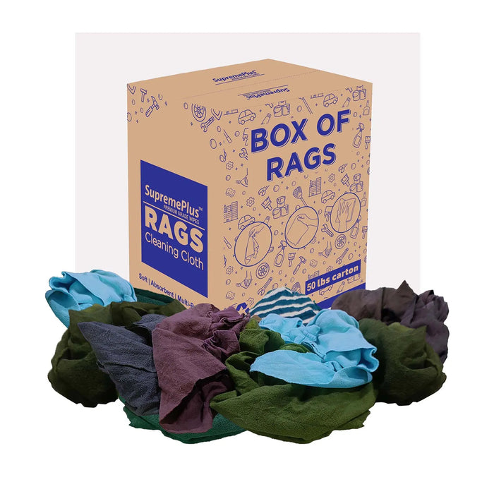 Recycled Color Sweatshirt Cleaning Rags 50 lbs.  Box