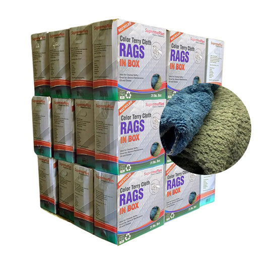Recycled Color Terry Towel Cleaning Rags - 1000 lbs. Pallet - 40 x 25 lbs. Compressed Boxes - Wiping Hub