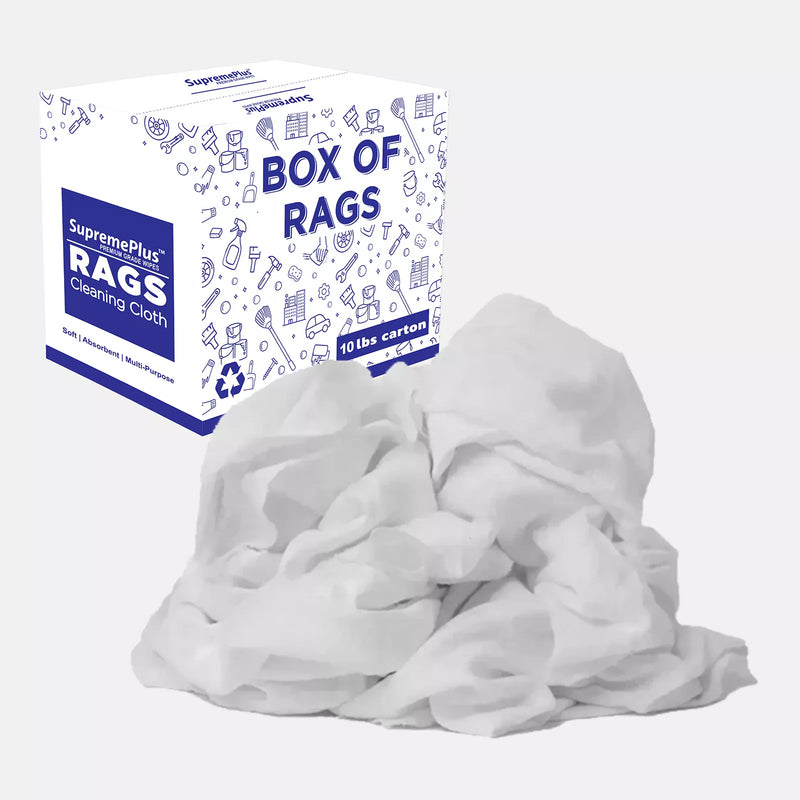 Recycled White Flannel (Polishing) Cleaning Rags - 10 lbs. Box