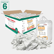 Recycled White Knit T-Shirt Cleaning Rags - 4 lbs. Bag - Pack of 6 - Wiping Hub