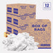 Recycled white knit industrial towels from Wiping Hub, 50lb pallet box, ideal for cleaning and wiping tasks in industrial settings.