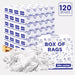 Recycled white knit T-shirt cleaning rags in a pallet box, industrial towels by Wiping Hub for cleaning and wiping tasks
