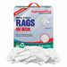 Recycled White Knit T-Shirt Cleaning Rags - 10 lbs Compressed Box - Wiping Hub