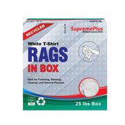 Recycled White Knit T-Shirt Cleaning Rags - 1000 lbs. Pallet - 40 x 25 lbs. Compressed Boxes - Wiping Hub