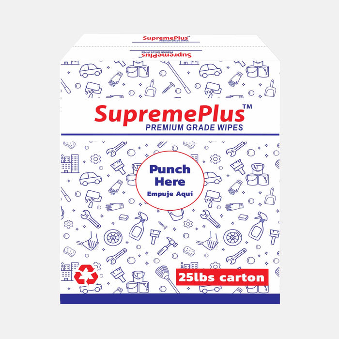 Recycled White Knit T-Shirt Cleaning Rags - 25 lbs Box - Wiping Hub