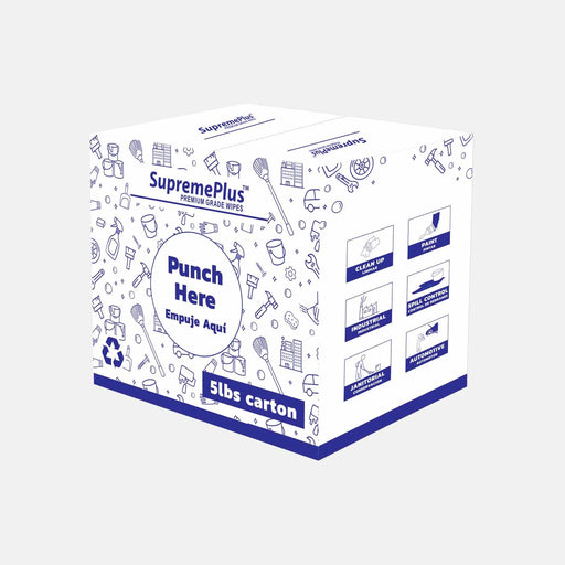 Recycled White Knit T-Shirt Cleaning Rags - 5 lbs. Box - Wiping Hub