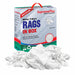 Recycled White Knit T-Shirt Cleaning Rags - 5 lbs Compressed Box - Wiping Hub