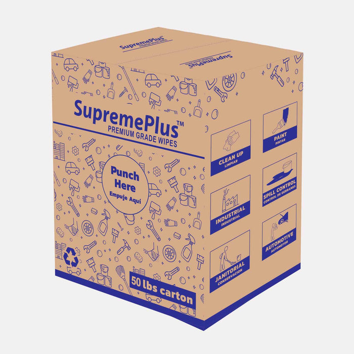 Recycled White Knit T-Shirt Cleaning Rags - 50 lbs Box - Wiping Hub