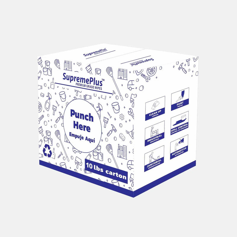 Recycled White Knit T-Shirt Cleaning Rags - 720 lbs Pallet - 72 x 10 lbs Boxes - Wiping Hub